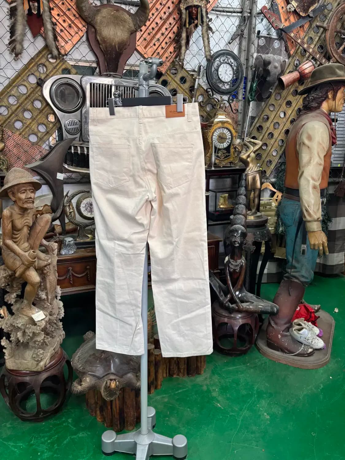 마케이또 베이지 통 일자 바지 상품이미지4