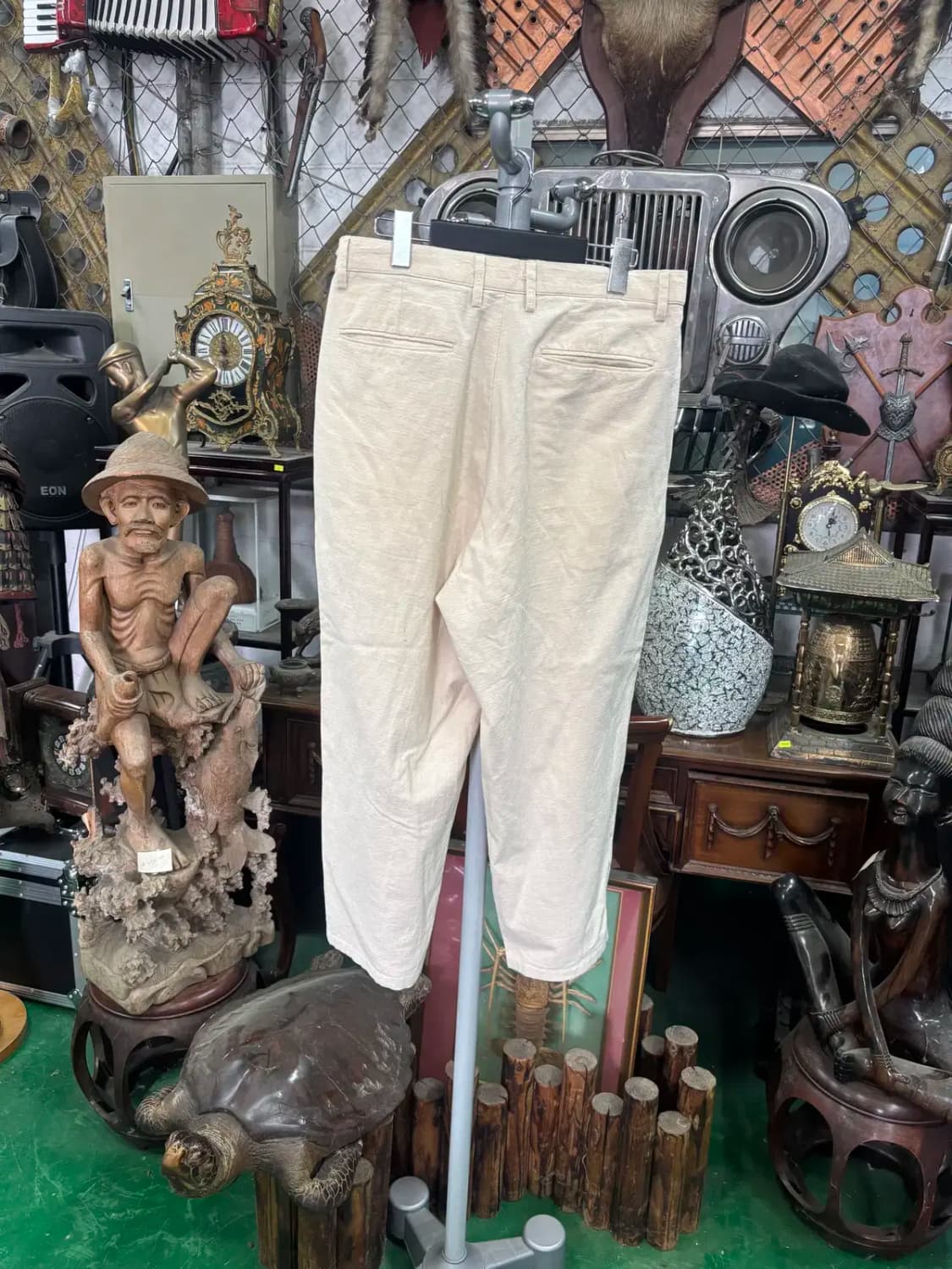 올오버 남성 베이지 핀턱 바지 슬랙스 상품이미지4