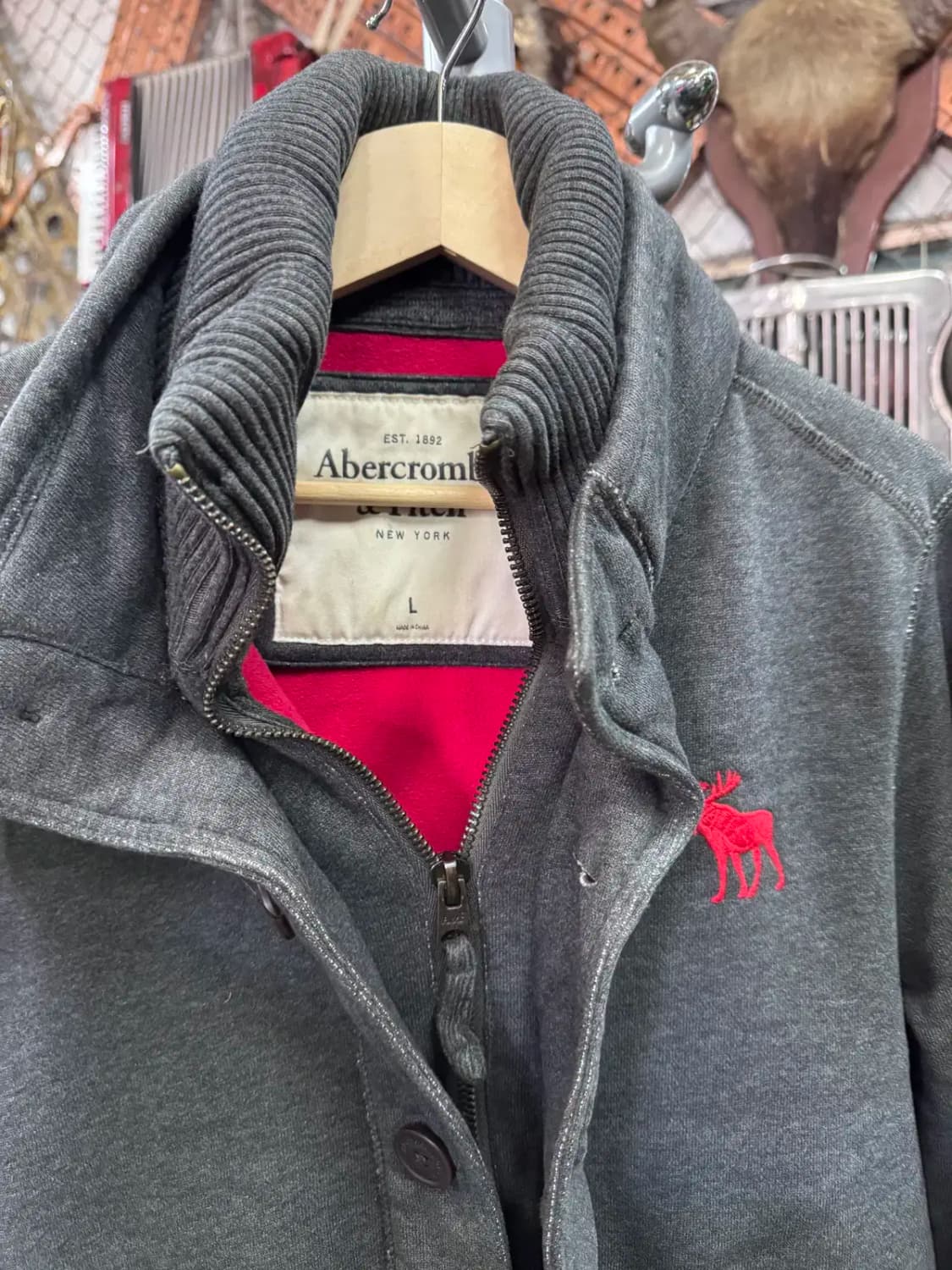 아베크롬비 Abercrombie 기모 후드 집업 L (남여공용가능) 상품이미지2