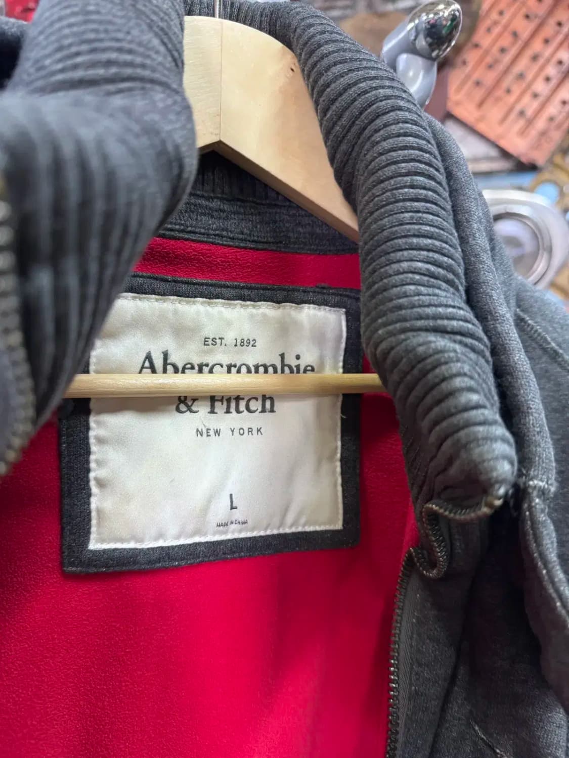 아베크롬비 Abercrombie 기모 후드 집업 L (남여공용가능) 상품이미지6