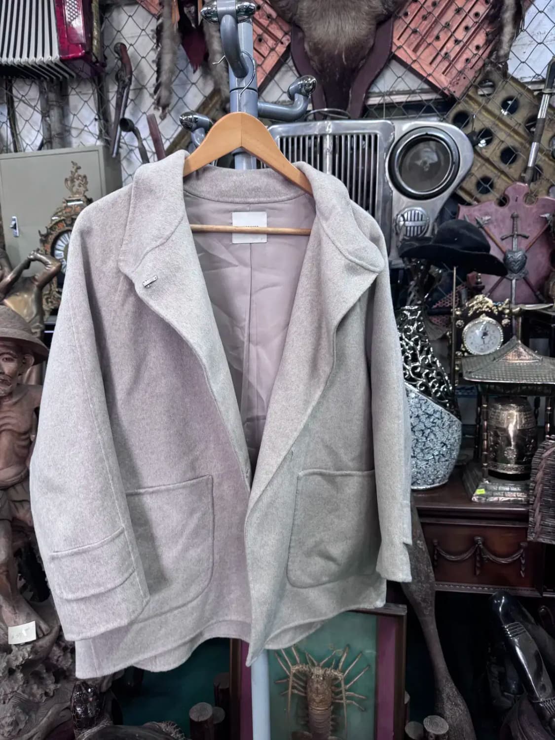 쉬즈미스 SHESMISS 울자켓 캐시미어 아이보리 싱글 코트 상품이미지2