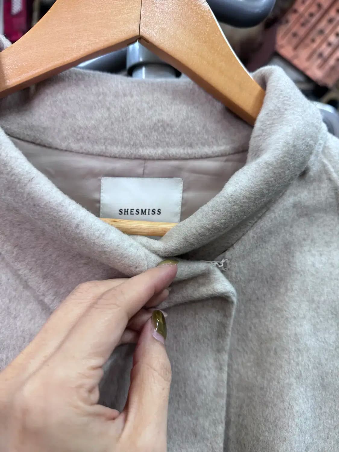 쉬즈미스 SHESMISS 울자켓 캐시미어 아이보리 싱글 코트 상품이미지6