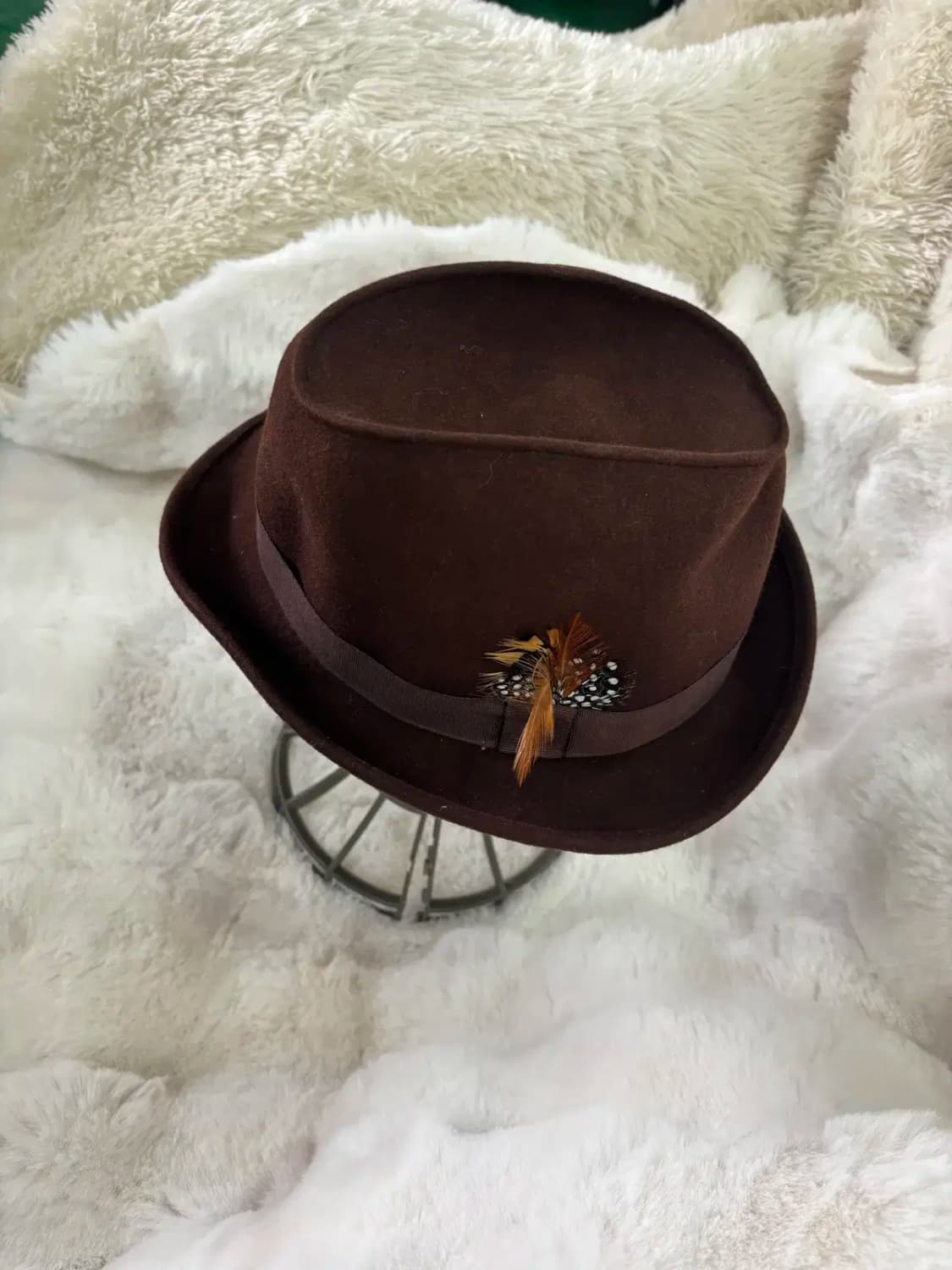 짙은 갈색의 페도라 모자 상품이미지2