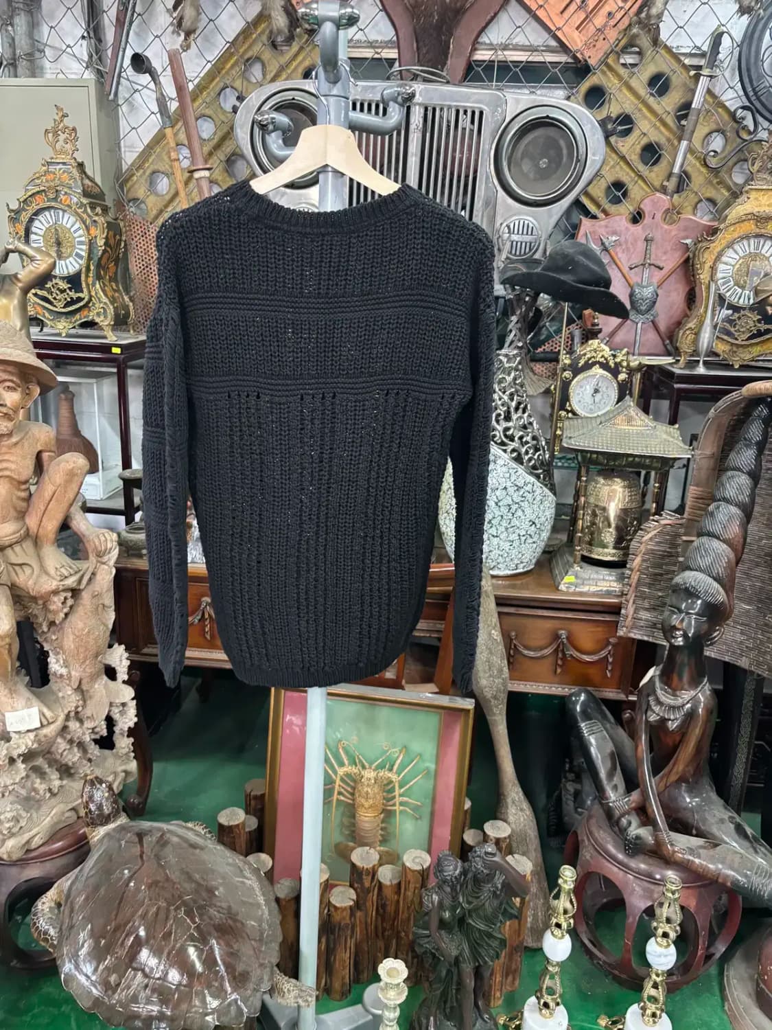 마쥬 꽈배기 그물 패턴 루즈핏 니트 상품이미지4