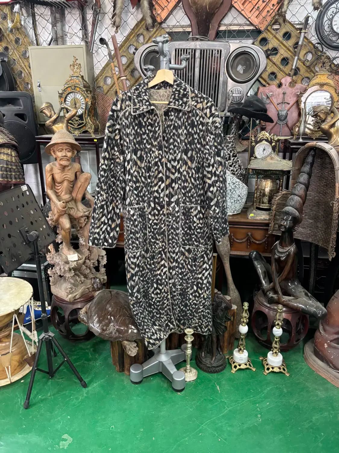 미쏘니 호피 무늬 니트 롱코트 상품이미지1