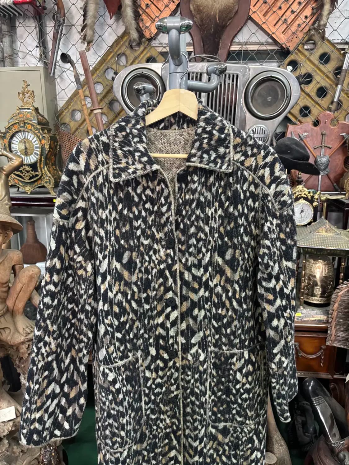 미쏘니 호피 무늬 니트 롱코트 상품이미지2