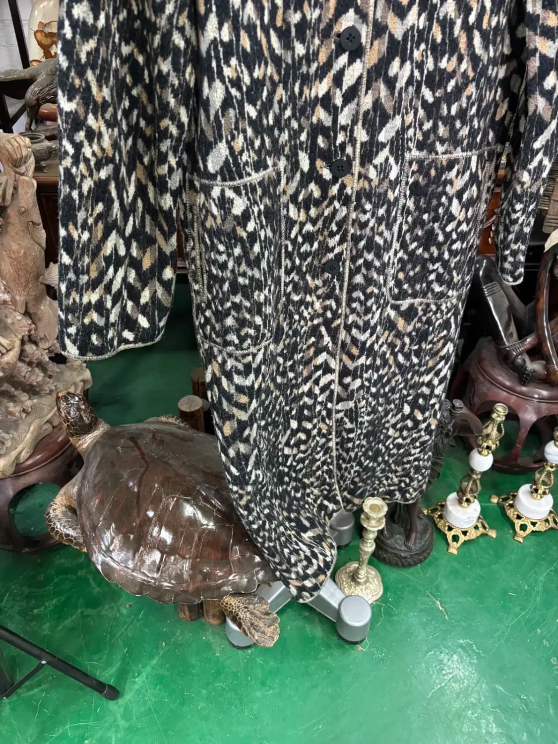 미쏘니 호피 무늬 니트 롱코트 상품이미지3