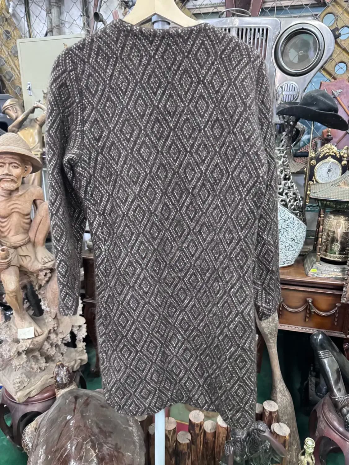 막스마라 Max Mara 브라운 울 다이아 패턴 롱가디건 상품이미지6