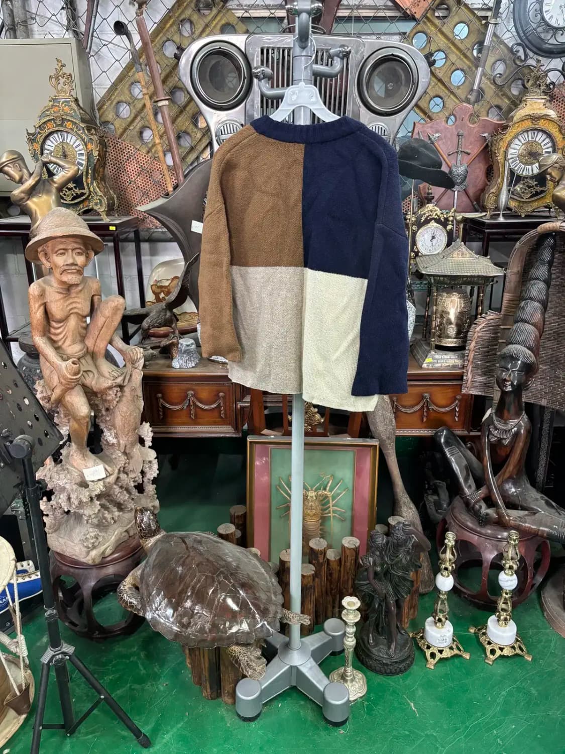 비틀스토어 남녀공용 4색 무늬 니트 가디건 상품이미지4