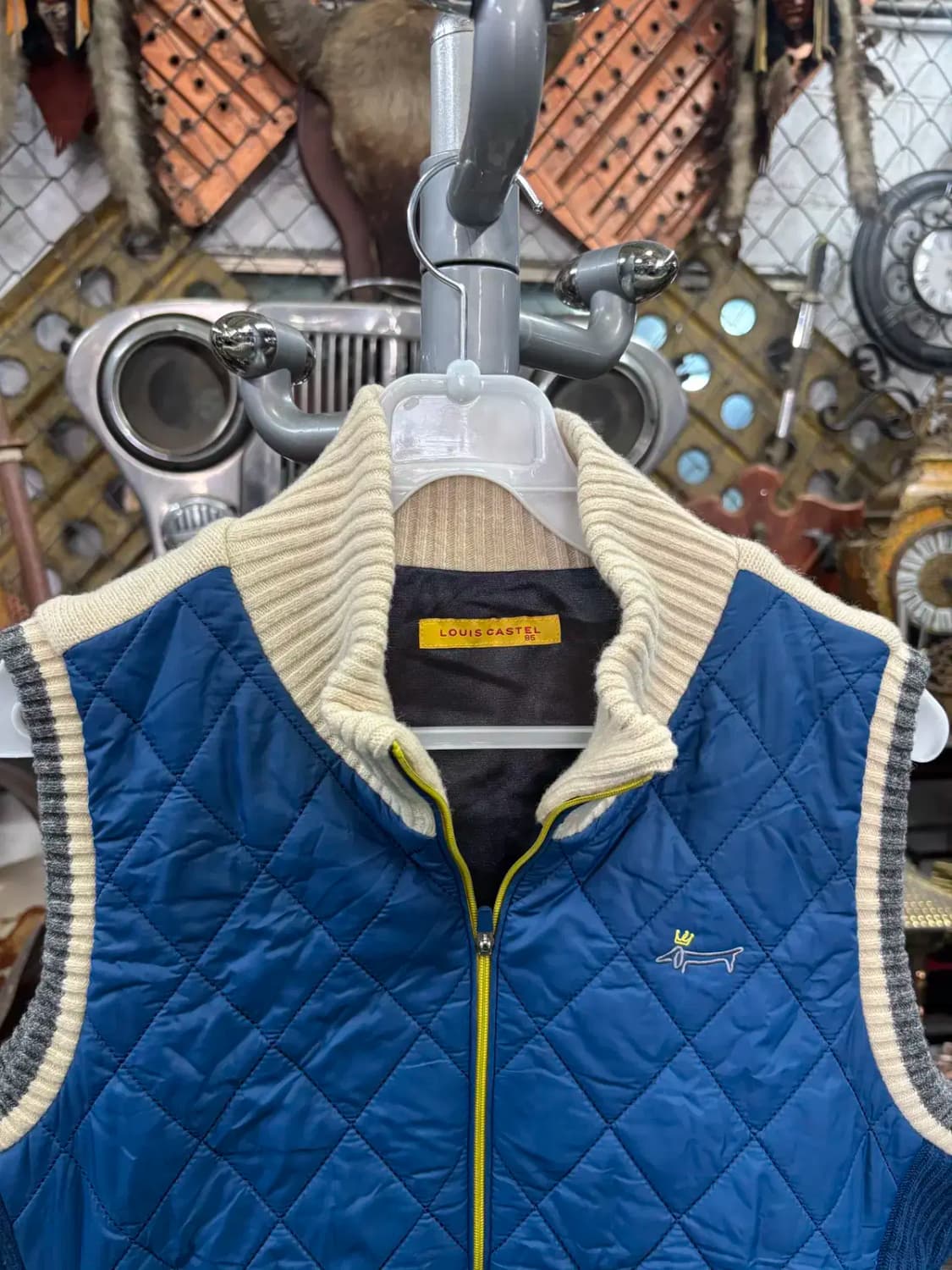 루이까스텔 여성  블루 컬러 퀼팅 니트 패딩 베스트 95 상품이미지2