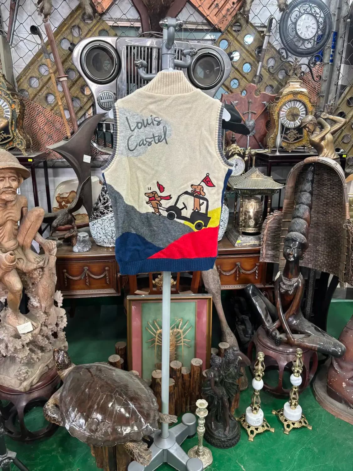 루이까스텔 여성  블루 컬러 퀼팅 니트 패딩 베스트 95 상품이미지4