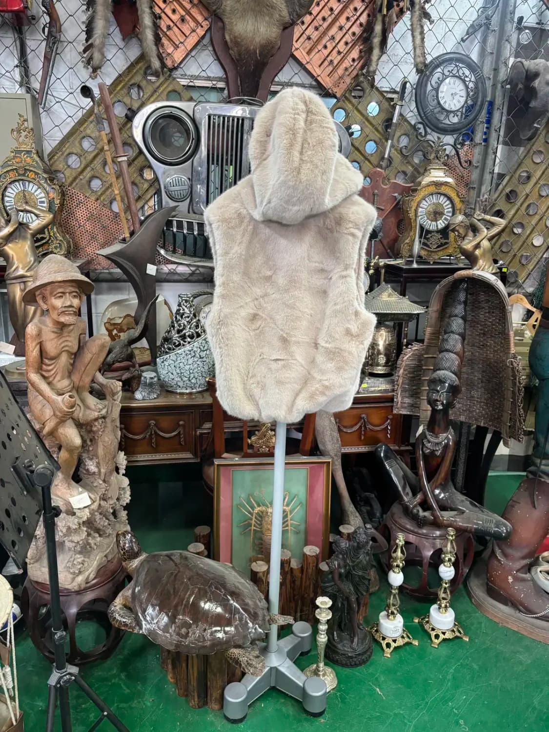 인조 퍼 베이지 조끼 베스트 상품이미지4