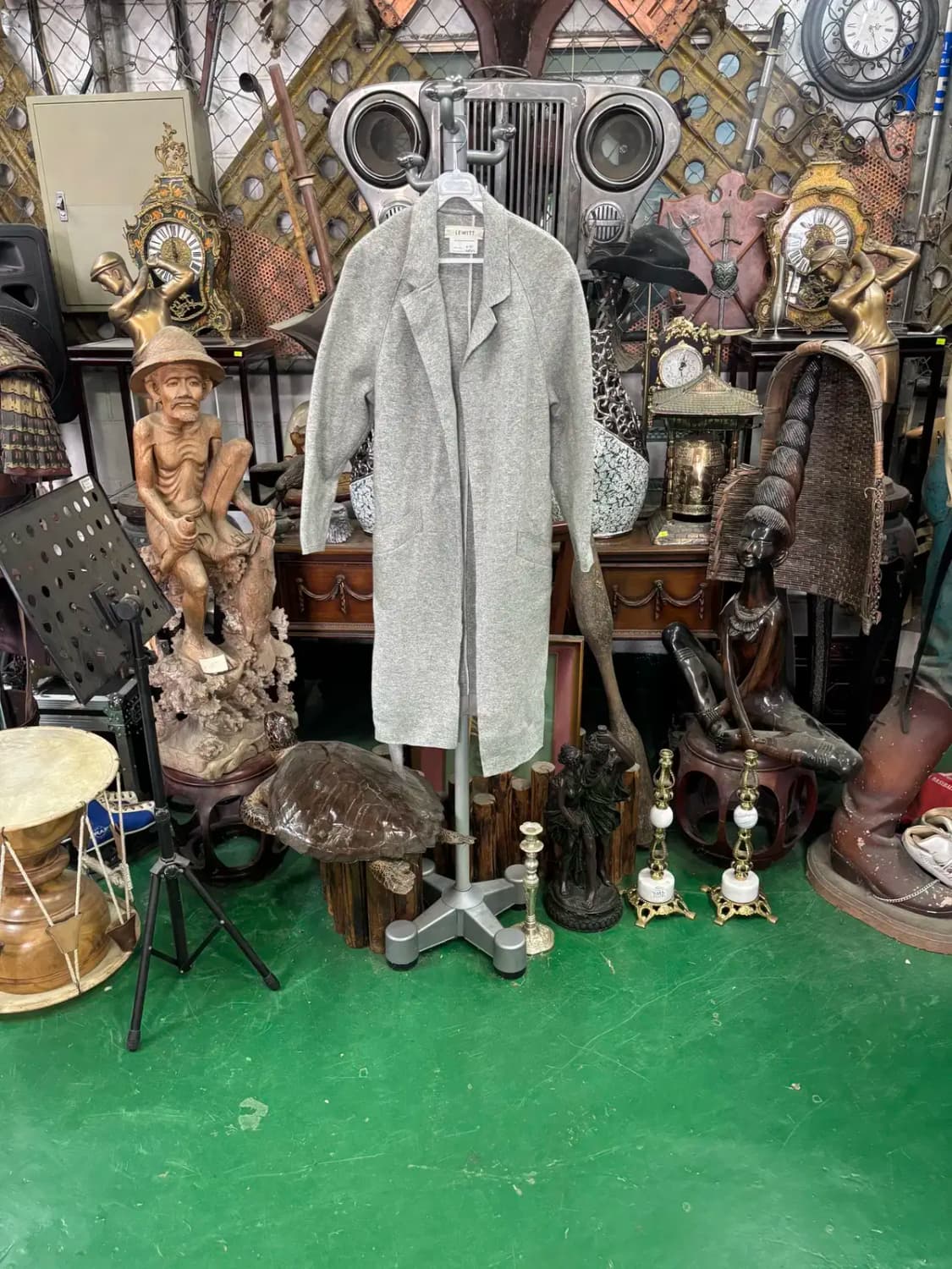 르윗 여성 모 54% 허리벨트 롱 가디건 코트 55~66 상품이미지1