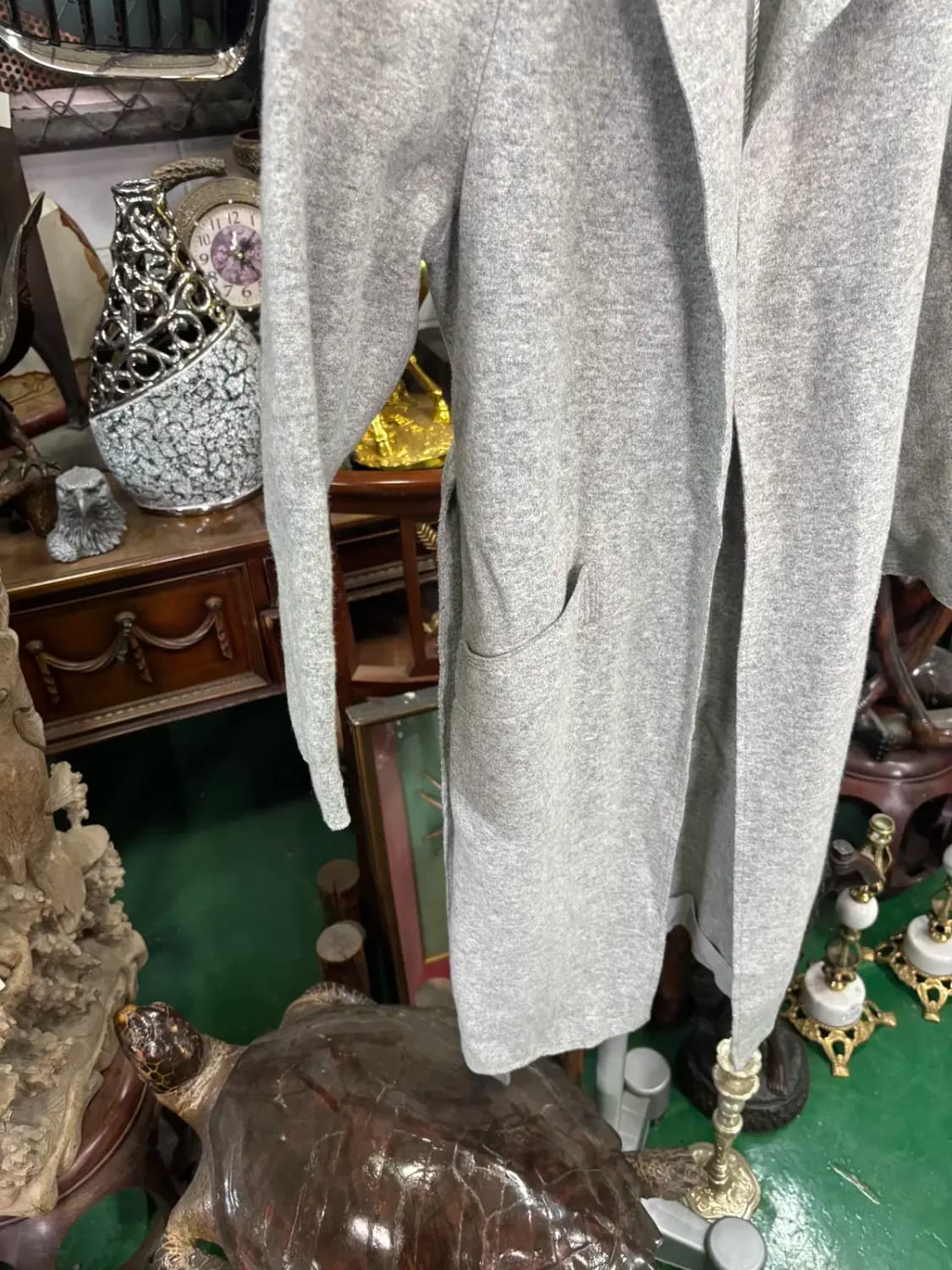 르윗 여성 모 54% 허리벨트 롱 가디건 코트 55~66 상품이미지3