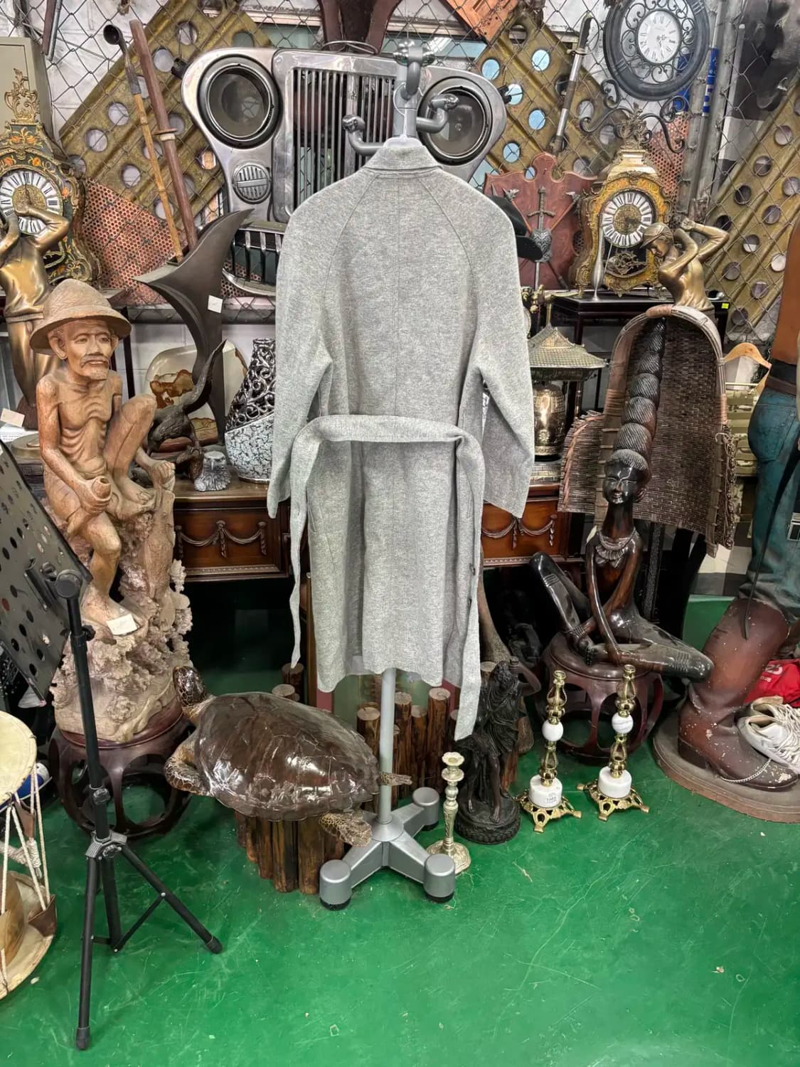 르윗 여성 모 54% 허리벨트 롱 가디건 코트 55~66 상품이미지4