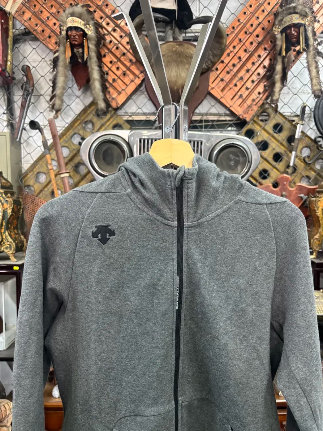 데상트 남녀공용 진그레이  후드 집업 100 상품이미지2