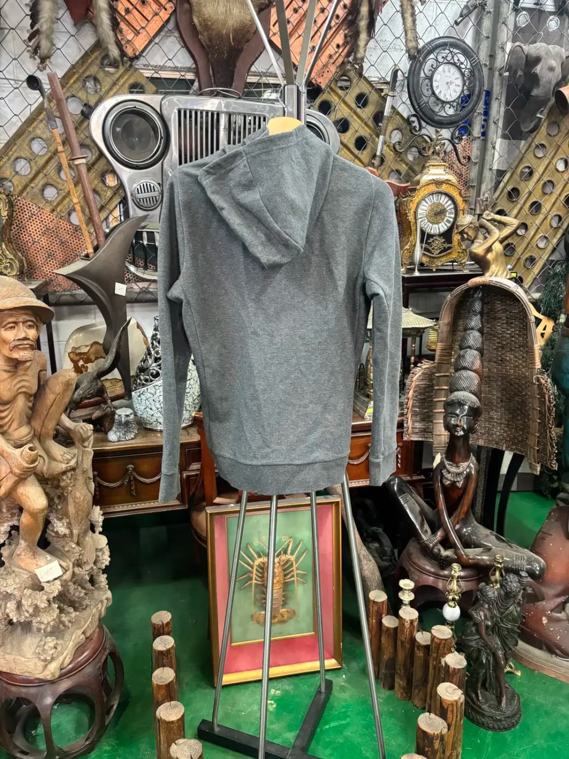 데상트 남녀공용 진그레이  후드 집업 100 상품이미지4