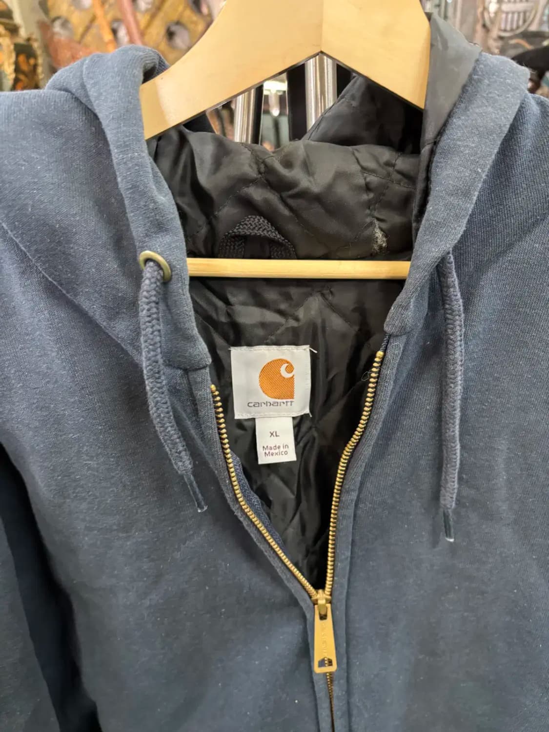 칼하트 레인디펜더 워크웨어 써멀 후드집업 네이비 상품이미지2