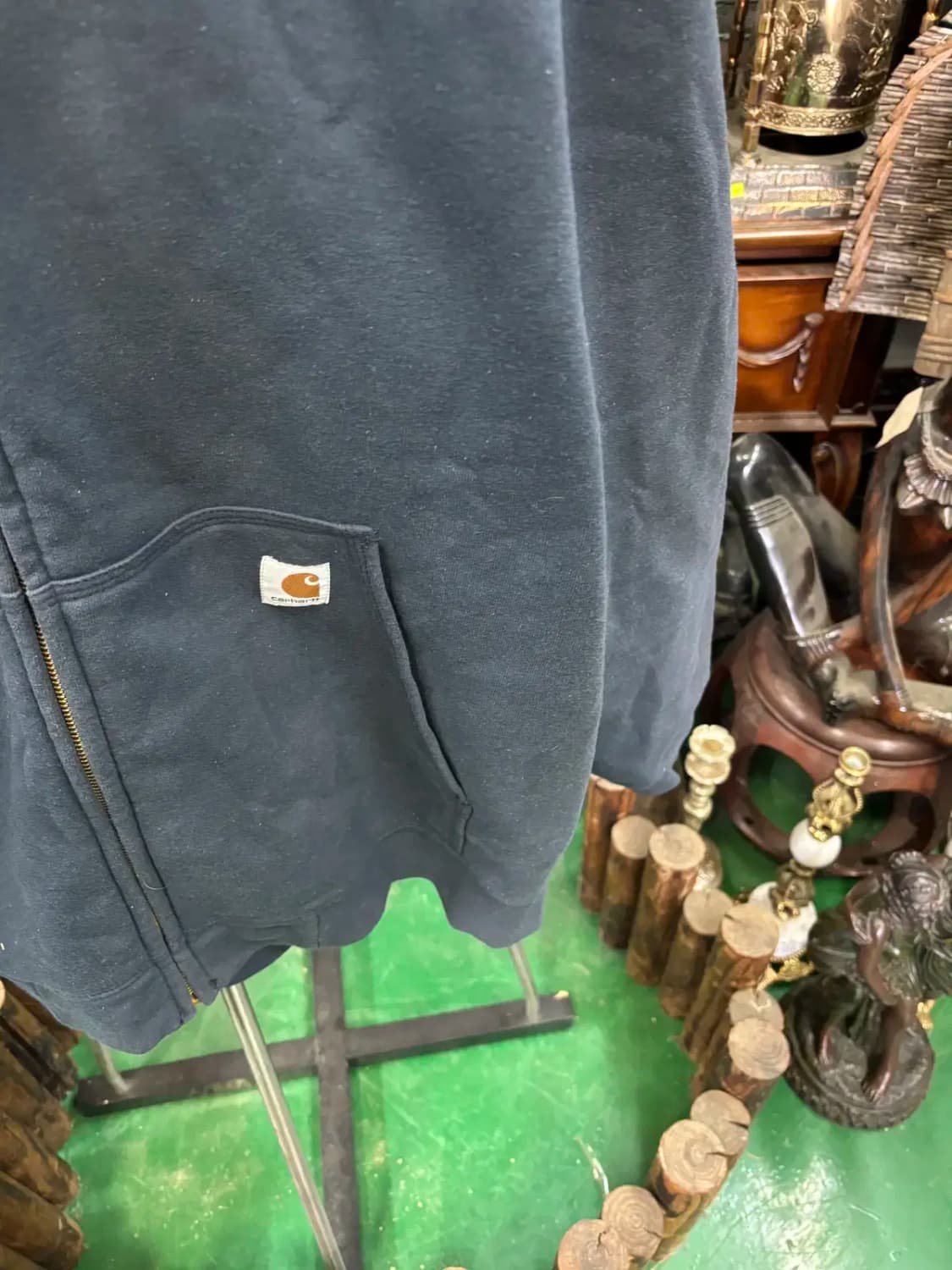 칼하트 레인디펜더 워크웨어 써멀 후드집업 네이비 상품이미지3