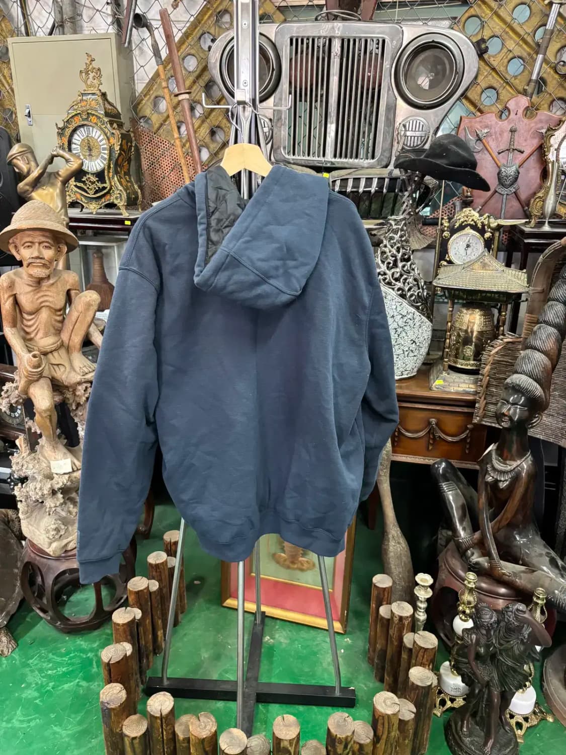 칼하트 레인디펜더 워크웨어 써멀 후드집업 네이비 상품이미지4