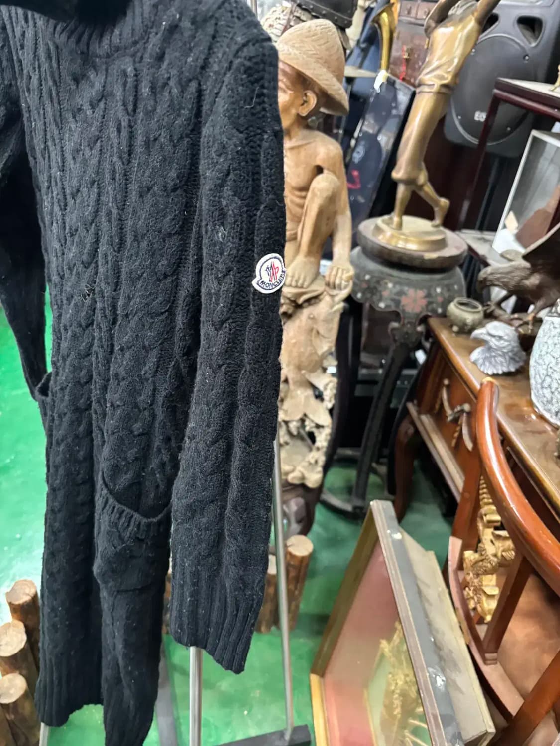 몽클레어 터틀넥 케이블 니트 롱 원피스 상품이미지3