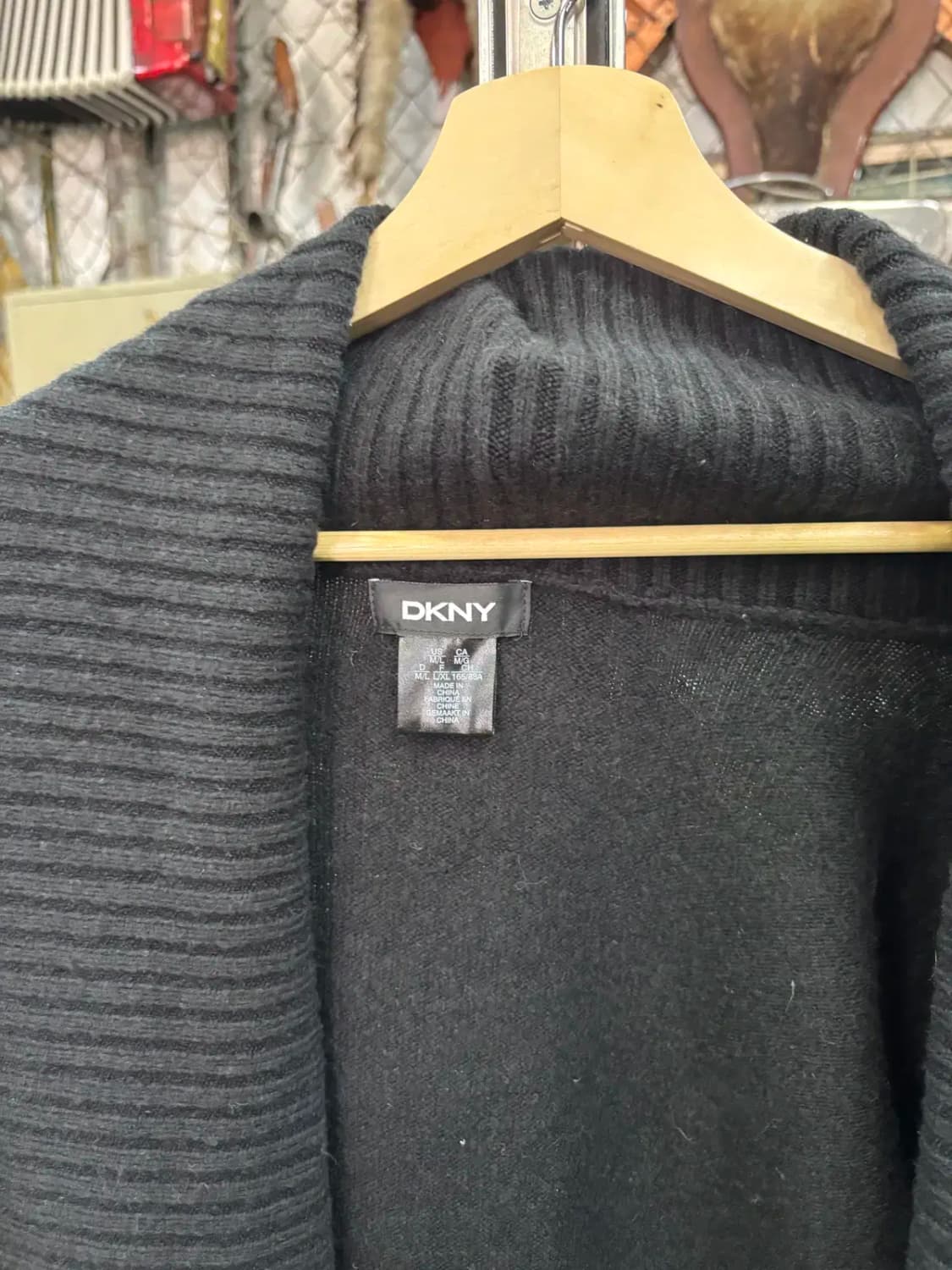 DKNY 숄카라 홍 니트 가디건 코트 상품이미지2