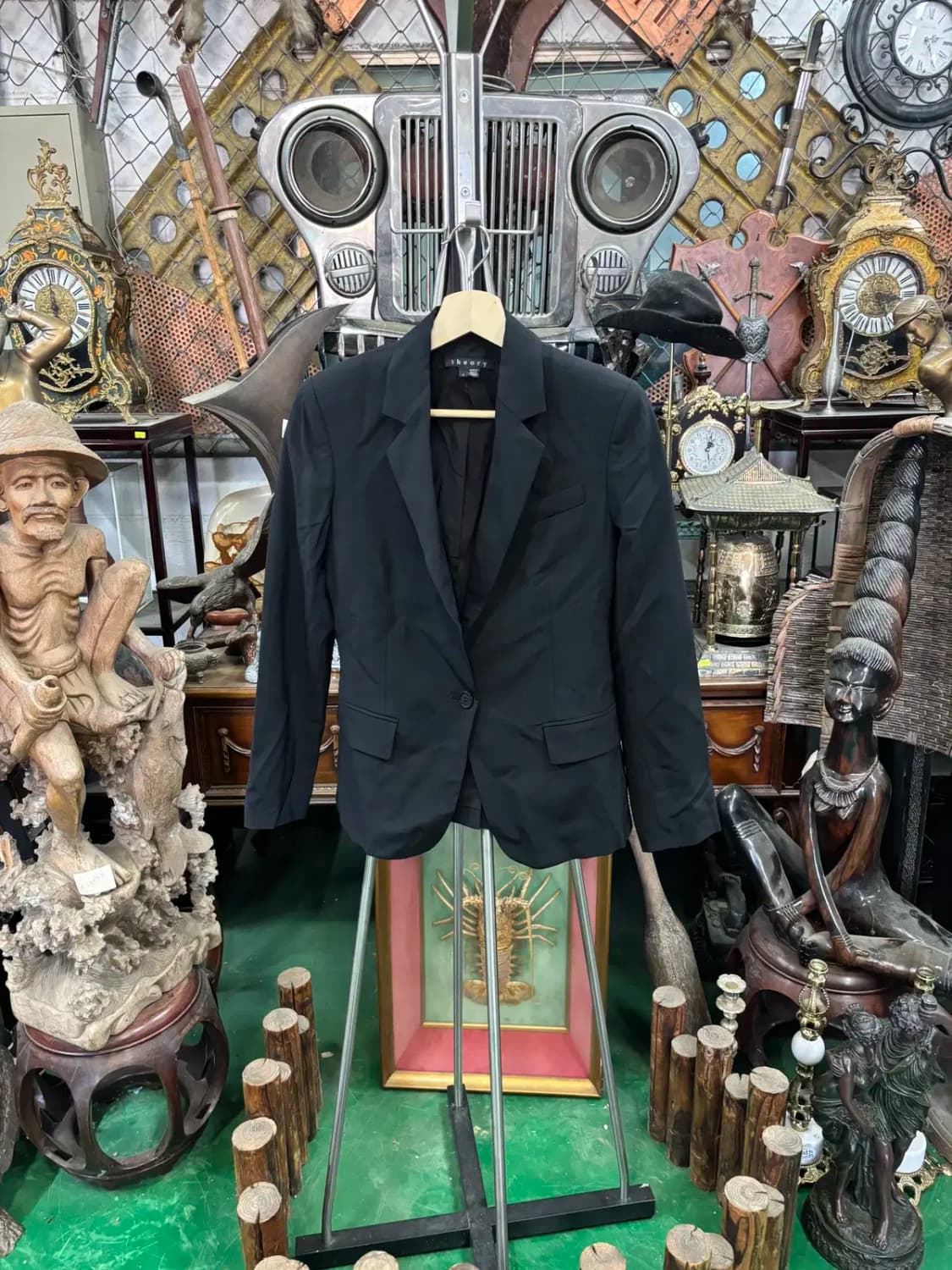 띠어리 블랙 원 버튼 자켓 상품이미지1