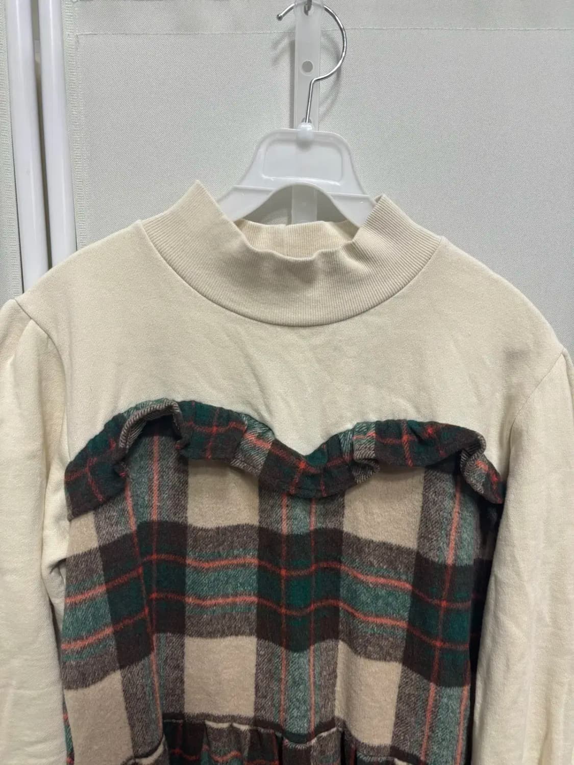 반폴라 레이어드 모직 롱 원피스 상품이미지2