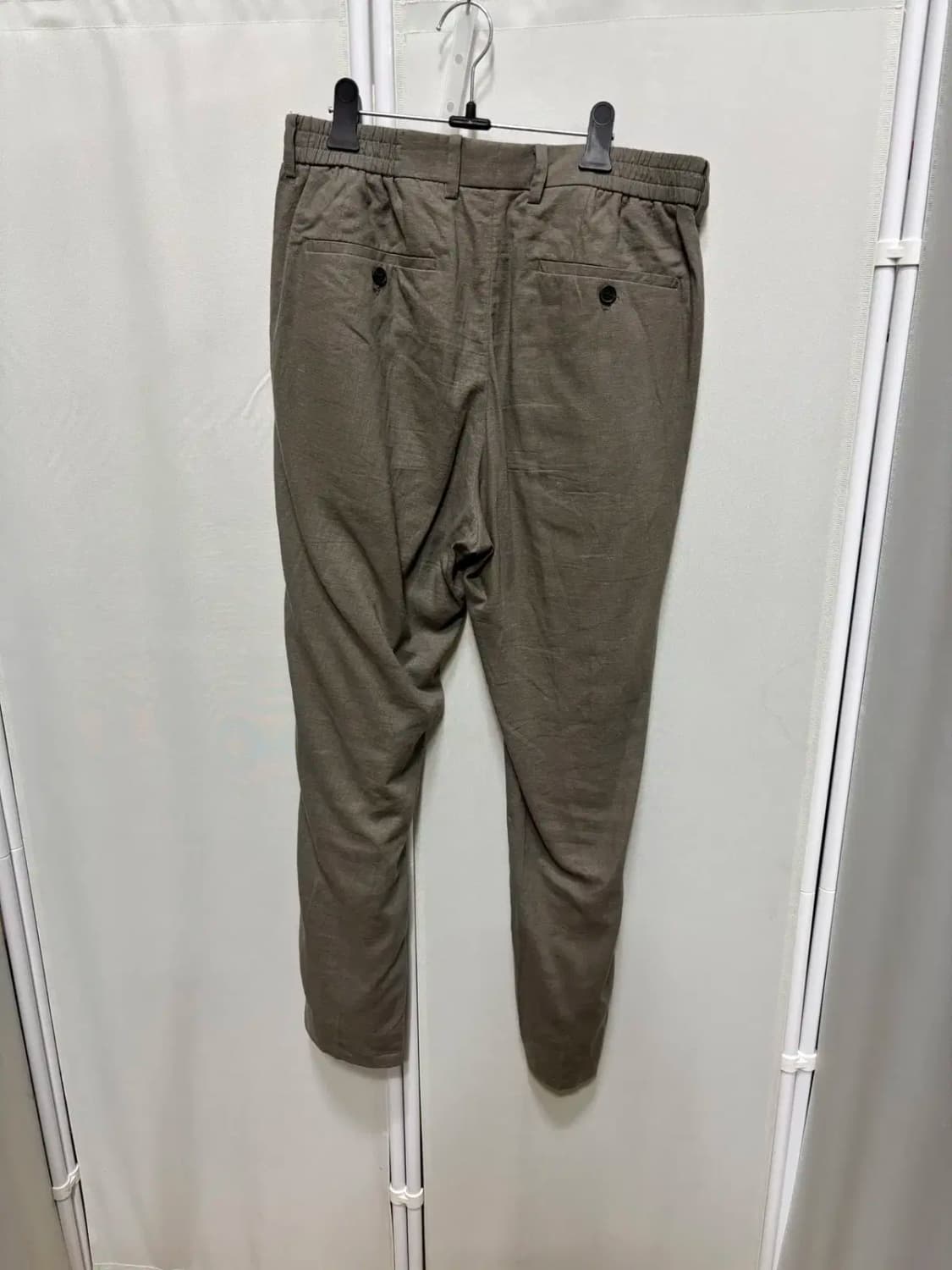 지오지아 마 혼방 핀턱 카키 슬랙스 80 상품이미지4