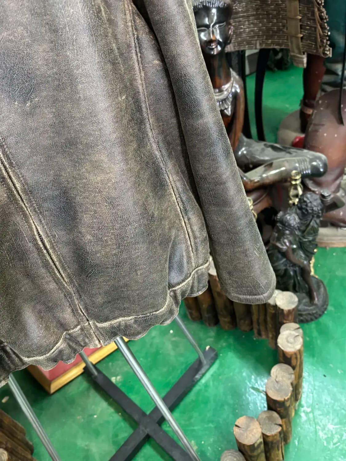 게스 GUESS 인조 가죽 무스탕 빈티지 자켓 점퍼 XL 상품이미지3