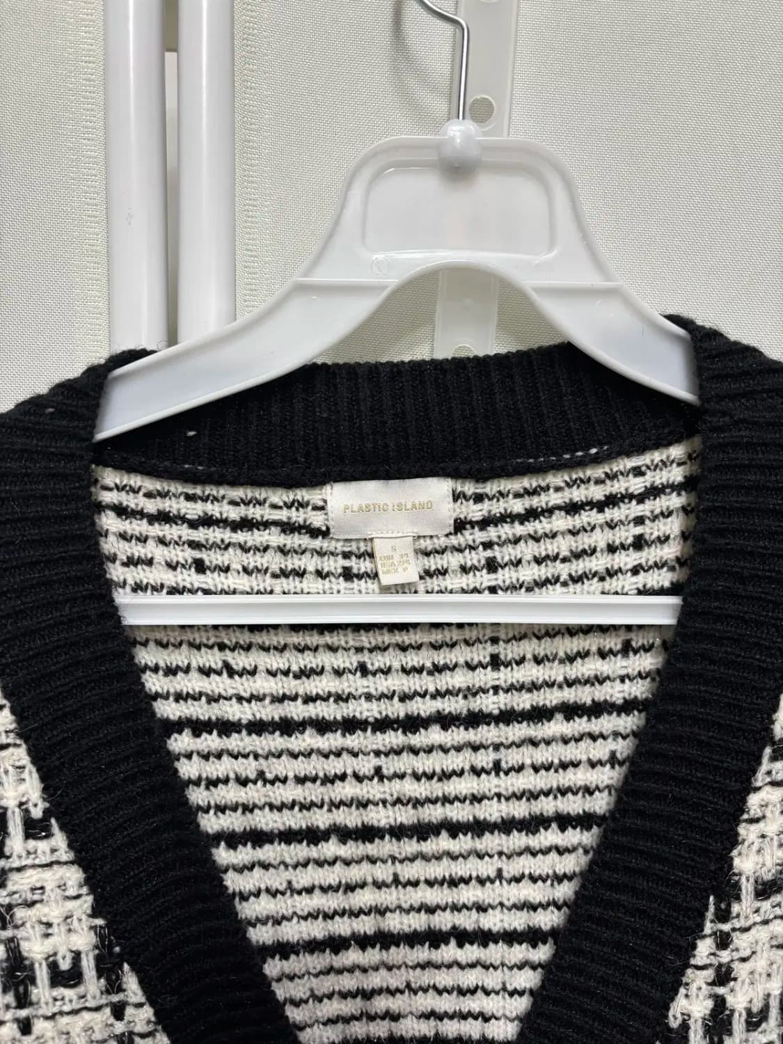 플라스틱 아일랜드 트위드 패턴 가디건 S 상품이미지2