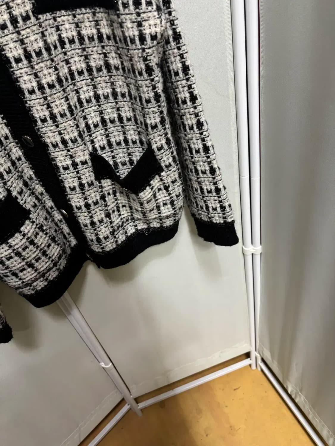 플라스틱 아일랜드 트위드 패턴 가디건 S 상품이미지3