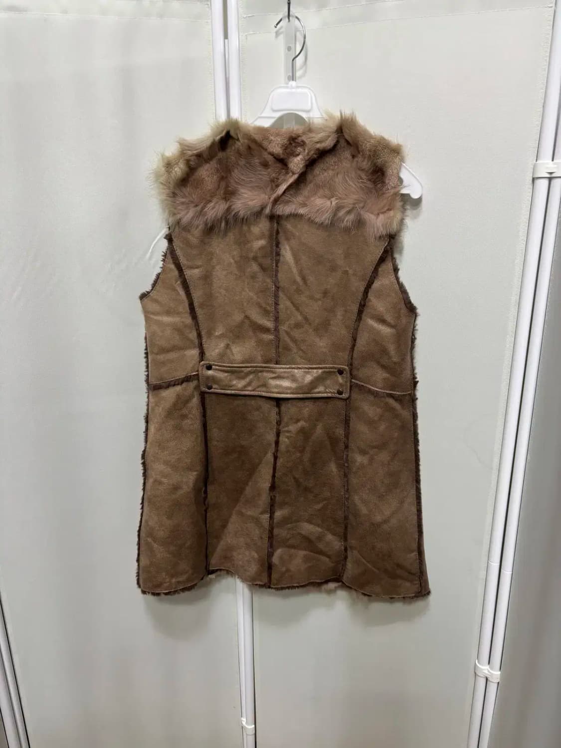 온앤온 천연 여우 털 무스탕 조끼 베스트 M 상품이미지4