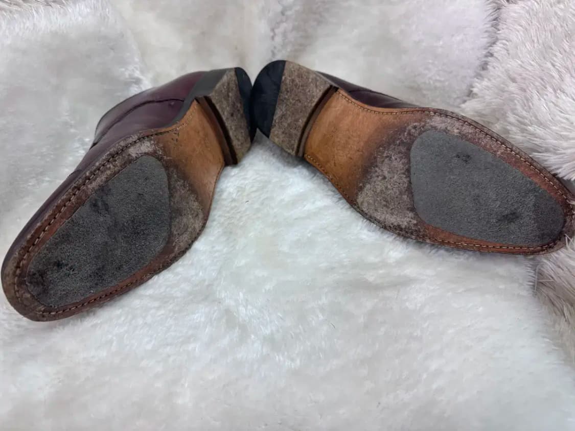 버건디 색상 가죽 더블 몽크 스트랩 남성용 슈즈 상품이미지5