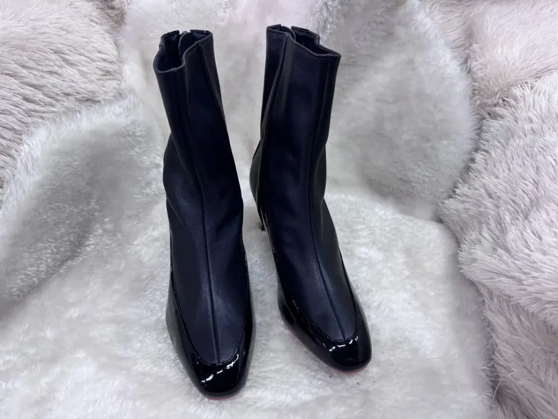 루미나 Lumina 블랙 가죽 포인티드 앵클부츠 235mm 상품이미지1