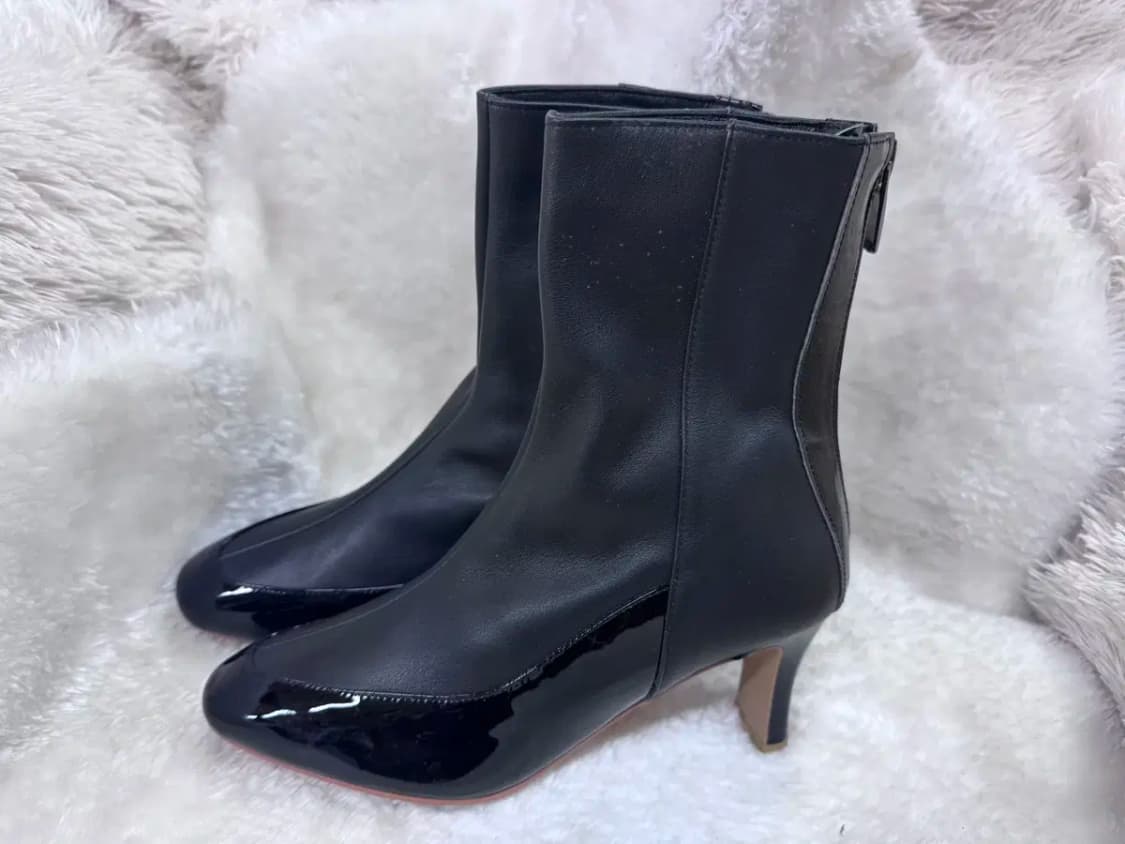 루미나 Lumina 블랙 가죽 포인티드 앵클부츠 235mm 상품이미지2