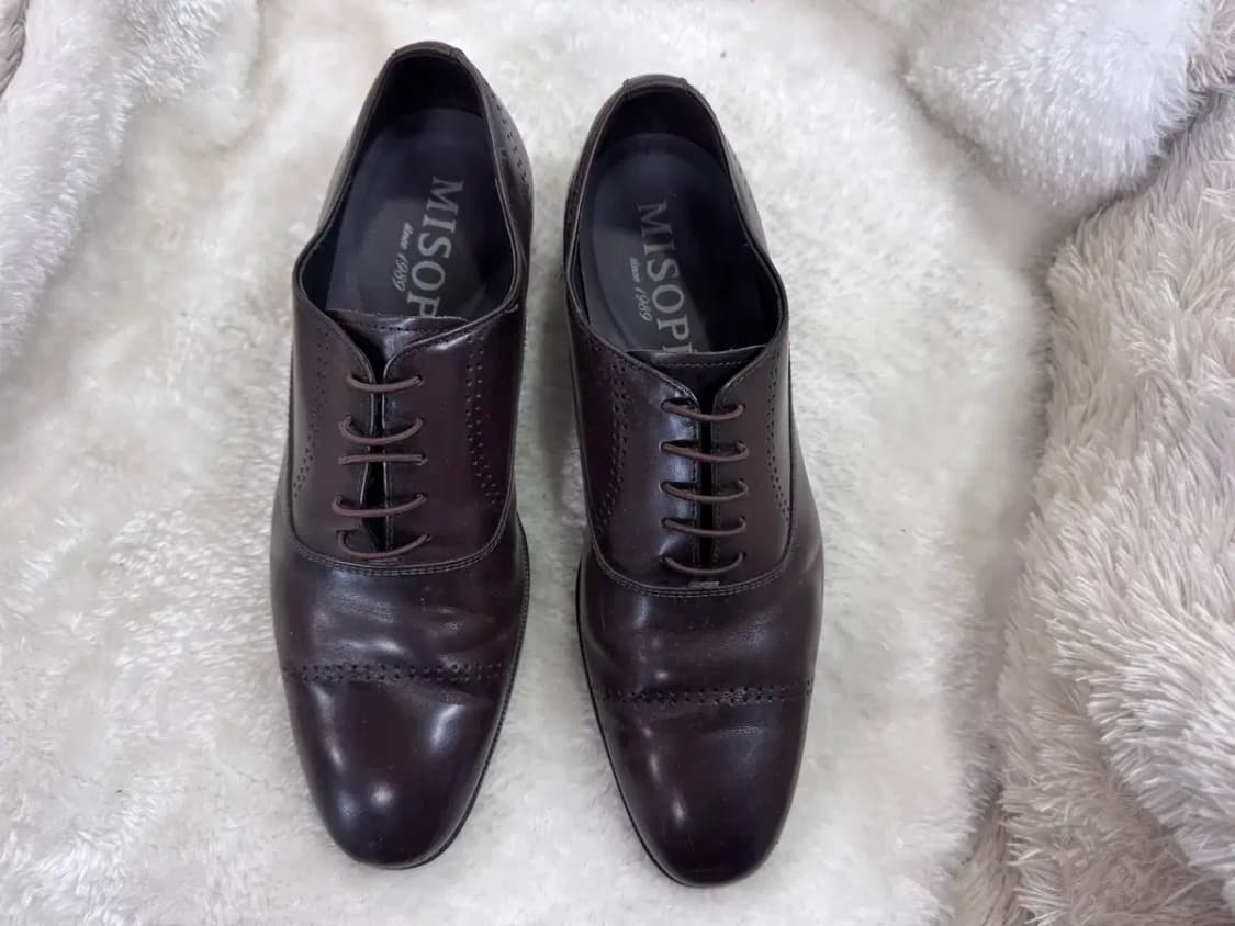 미소페 남성용 브라운 가죽 옥스퍼드 슈즈 255mm 상품이미지1