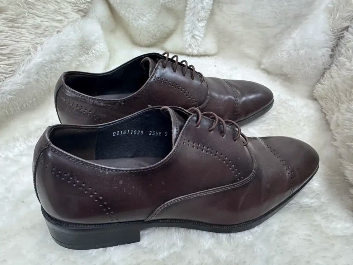 미소페 남성용 브라운 가죽 옥스퍼드 슈즈 255mm 상품이미지4
