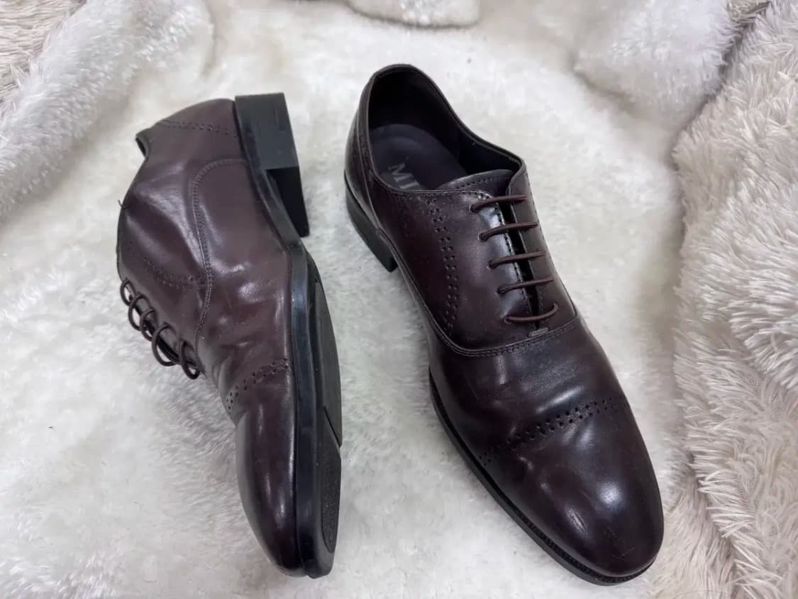 미소페 남성용 브라운 가죽 옥스퍼드 슈즈 255mm 상품이미지6