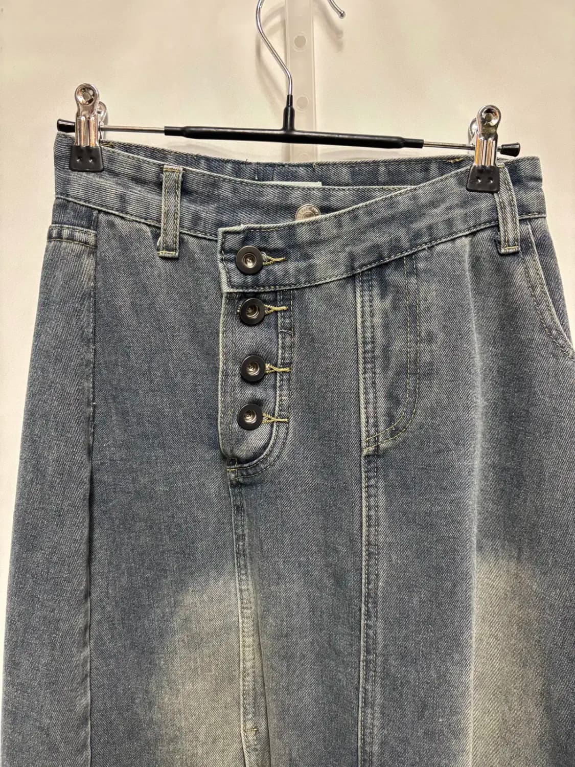 베이지 수 롱데님 스커트 청치마 S 상품이미지2