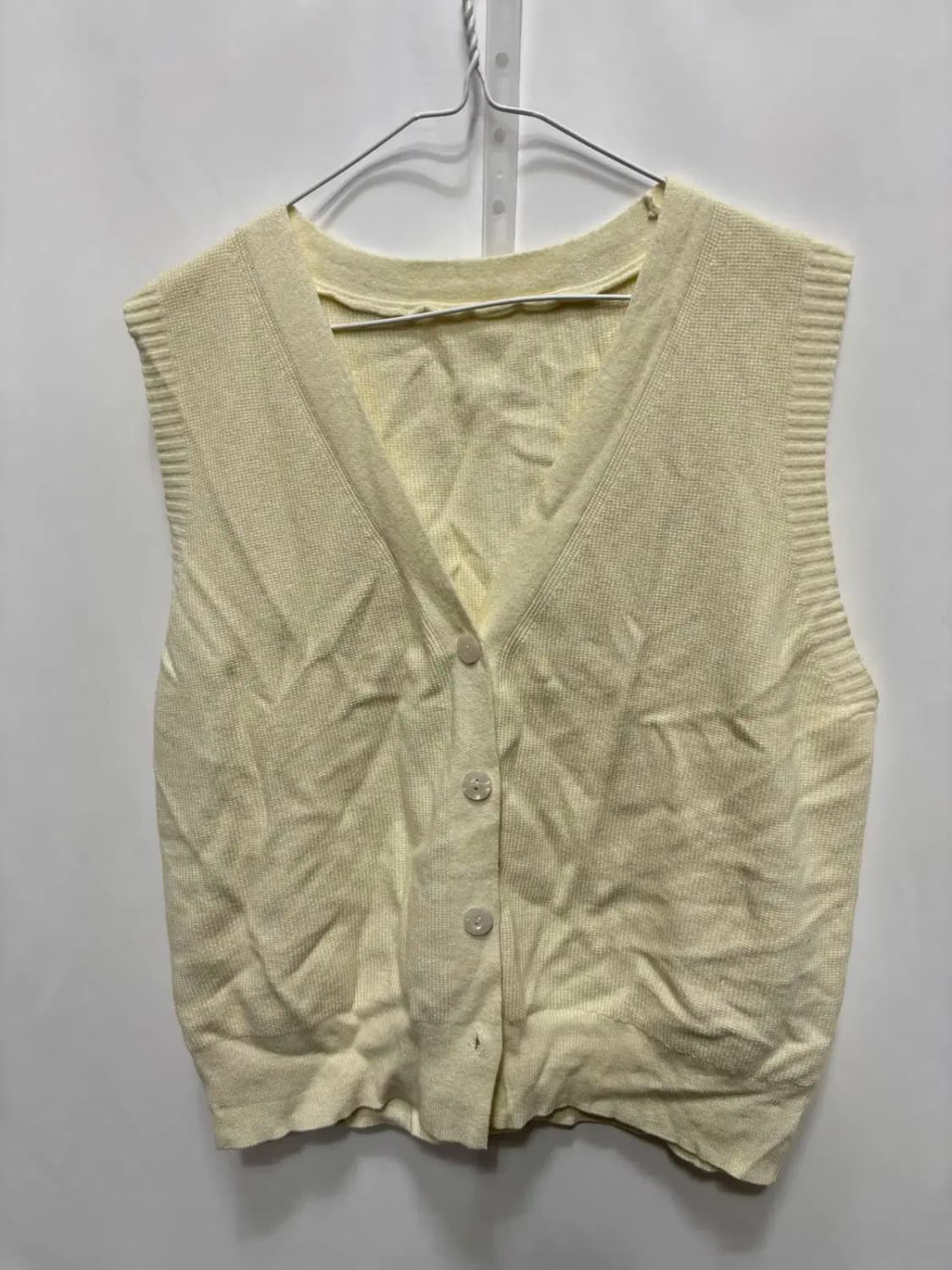 브이넥 골지 니트 조끼 가디건 상품이미지1