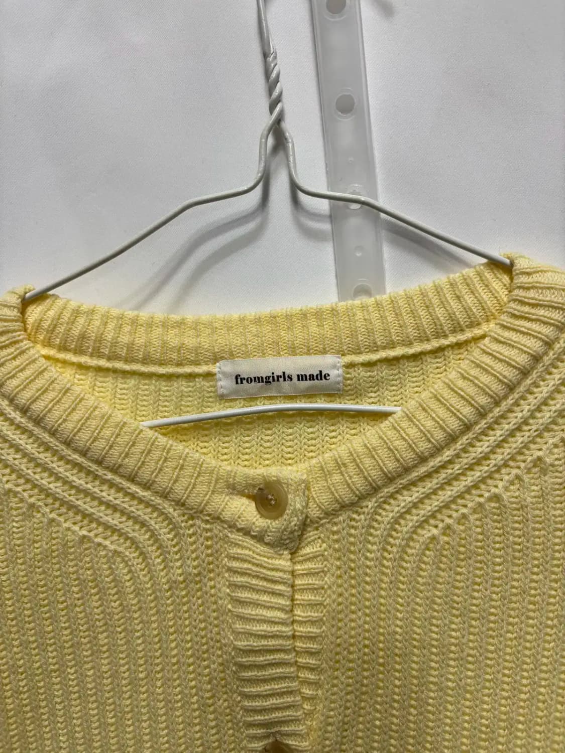 프롬걸즈 메이드 옐로우 골지 니트 가디건 상품이미지2