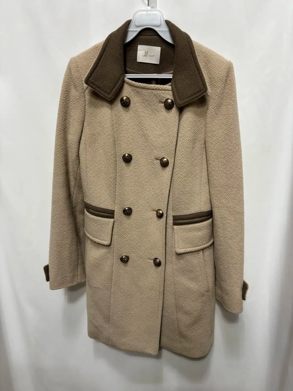 지코트 더블 버튼 카라 모 90%앙고라10% 롱코트S 상품이미지1