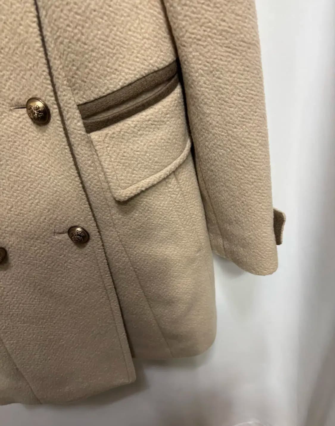 지코트 더블 버튼 카라 모 90%앙고라10% 롱코트S 상품이미지3