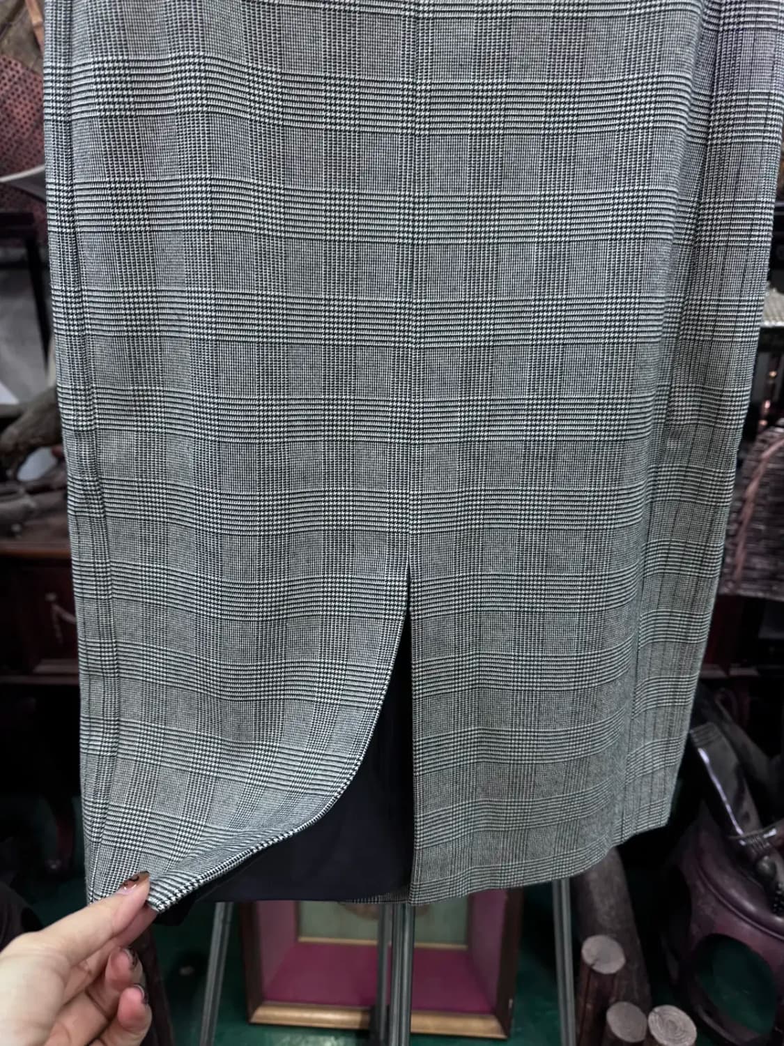 잇미샤 앞트임 체크 스커트 상품이미지3