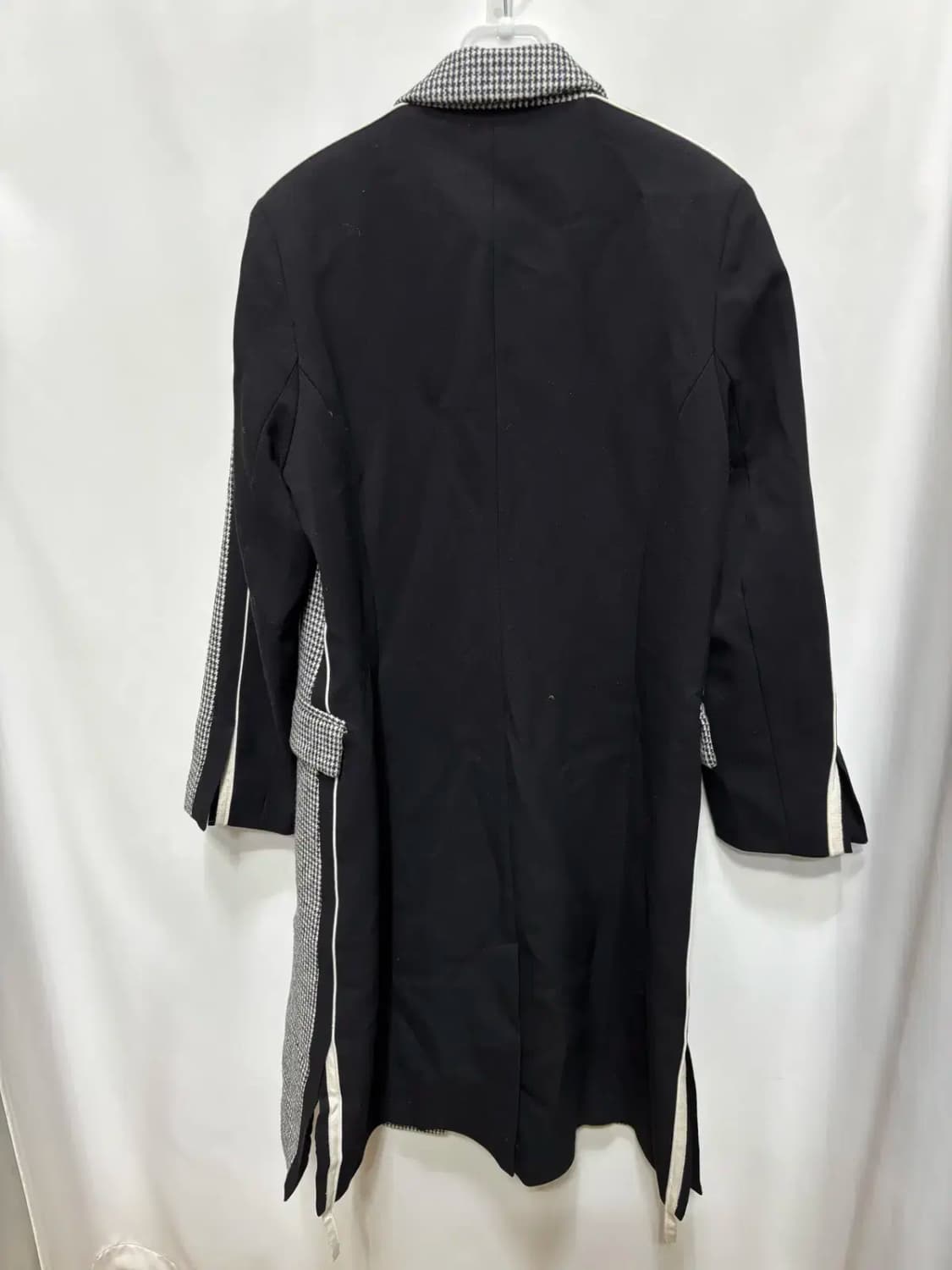 스텔라 맥카트니 앞 체크 뒤 무지 패턴 롱 코트 자켓 상품이미지4