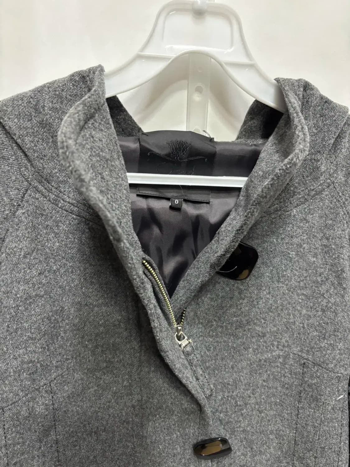 오즈세컨 모 100% 그레이 후드 자켓 코트 상품이미지2