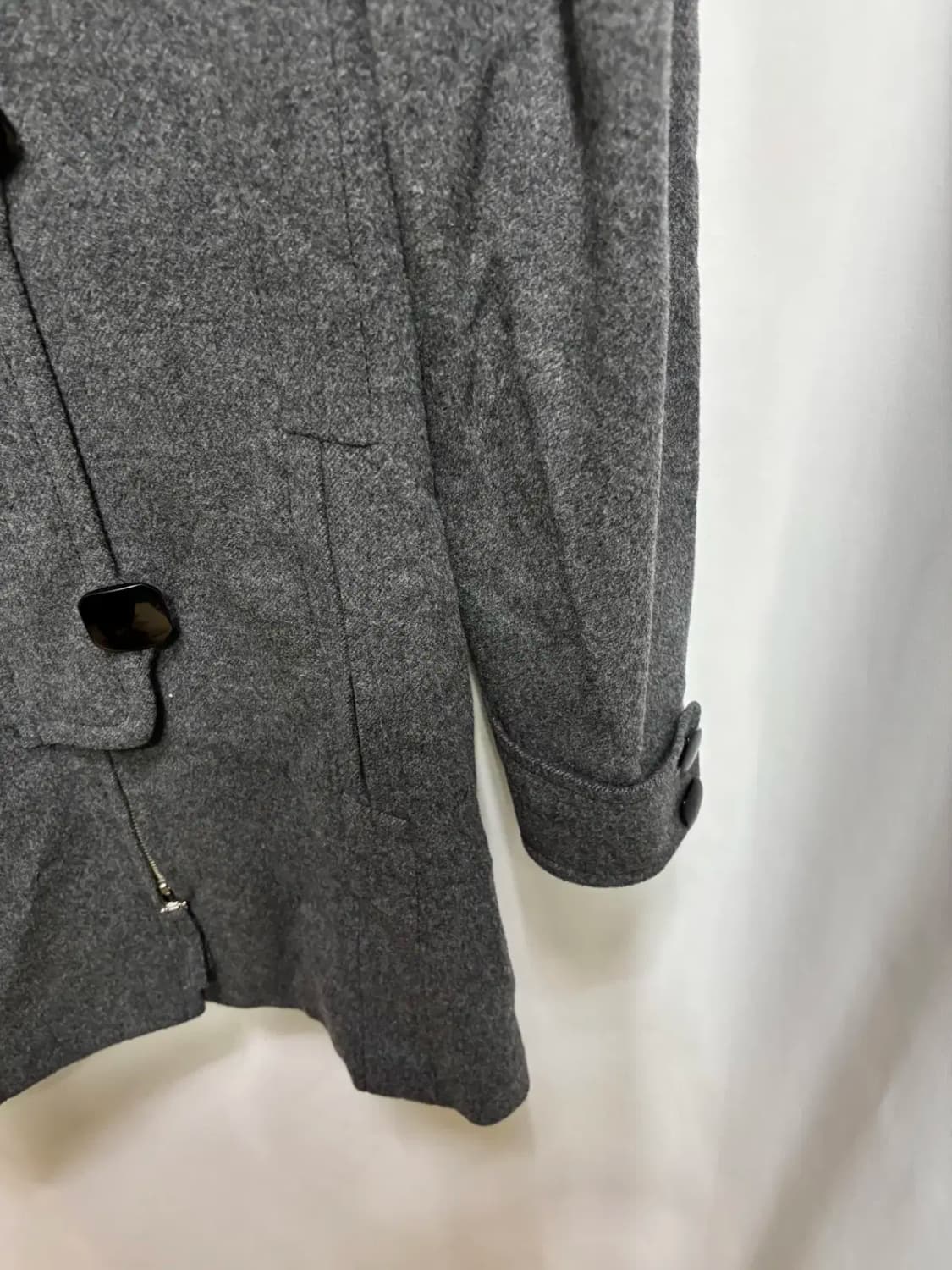 오즈세컨 모 100% 그레이 후드 자켓 코트 상품이미지3