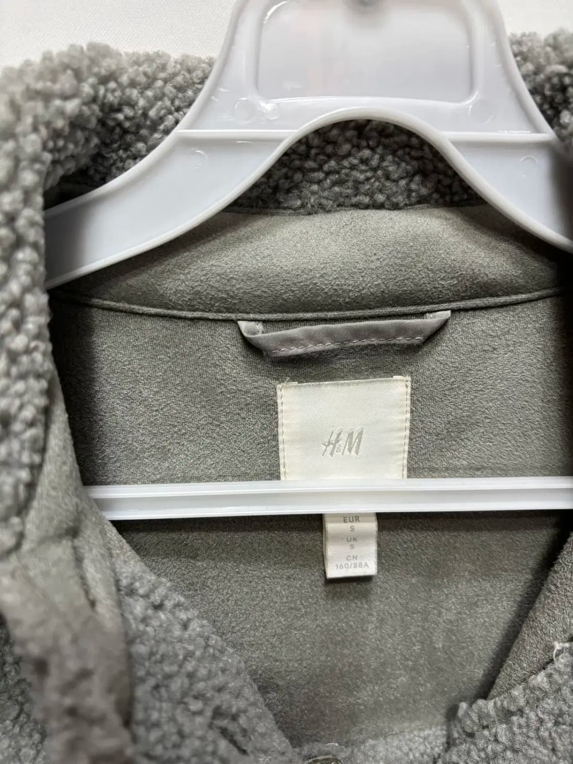 HM 뽀글이 카라 그레이 롱 코트 자켓 상품이미지2
