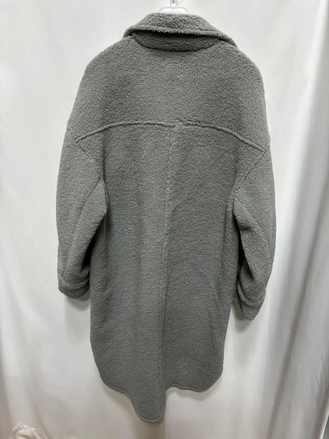 HM 뽀글이 카라 그레이 롱 코트 자켓 상품이미지4